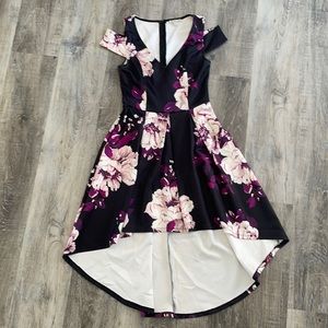 High-low dress, floral pattern